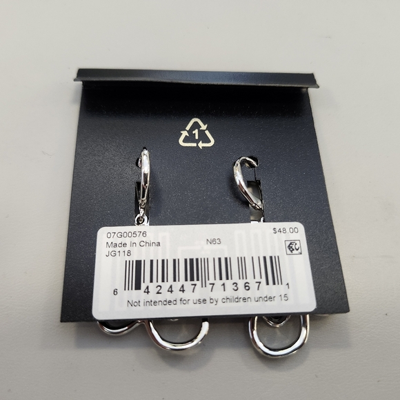 NWT Givenchy Silver-Tone Pave & Crystal Drop Earrings - Picture 3 of 3